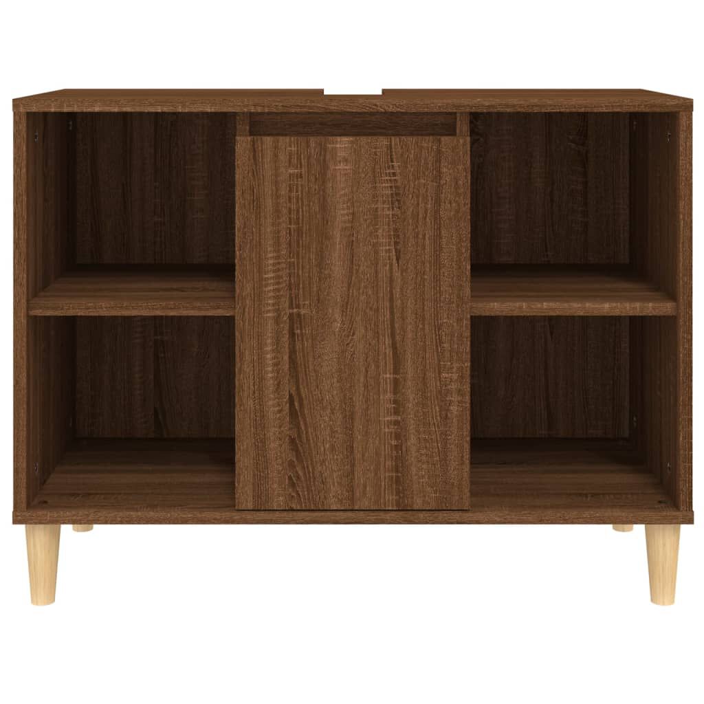 vidaXL Ντουλάπι Νιπτήρα Καφέ Δρυς 80 x 33 x 60 εκ. Επεξεργασμένο Ξύλο