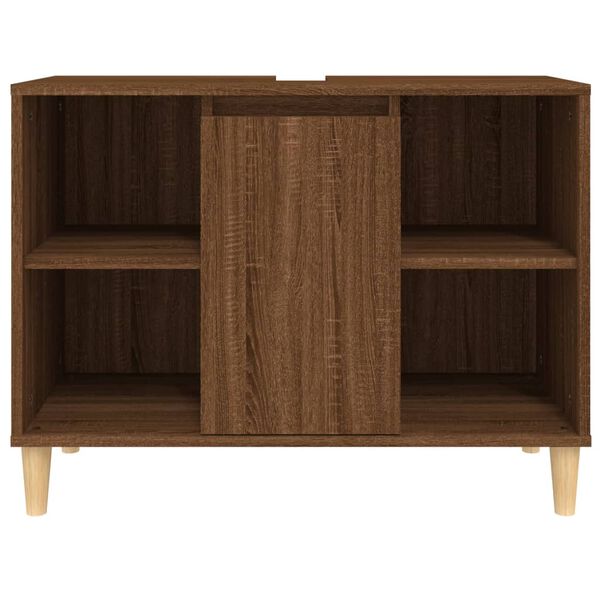 vidaXL Ντουλάπι Νιπτήρα Καφέ Δρυς 80 x 33 x 60 εκ. Επεξεργασμένο Ξύλο