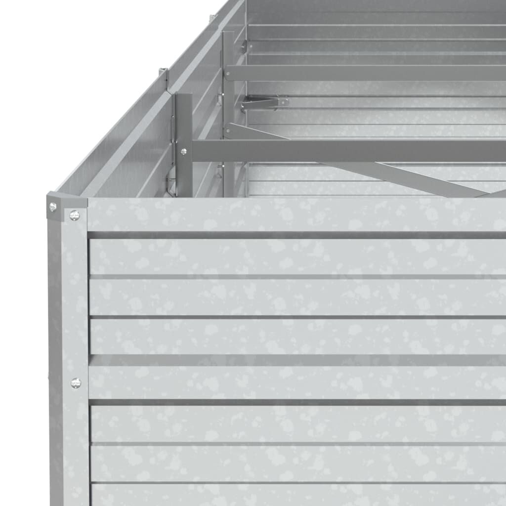 vidaXL Ζαρντινιέρα Υπερυψωμένη Ασημί 240x80x45 εκ. Γαλβανισμ. Χάλυβας