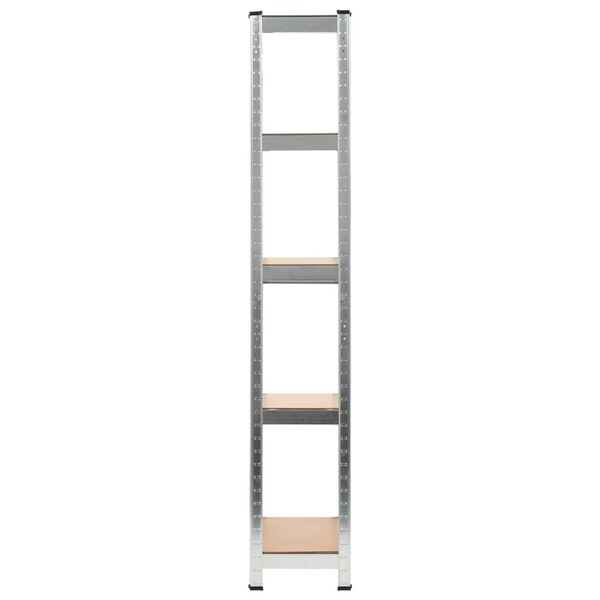vidaXL Ραφιέρα 5 Επιπέδων 3 τεμ. Ασημί από Ατσάλι & Επεξεργασμένο Ξύλο