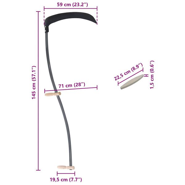 vidaXL Δρεπάνι με πέτρα λείανσης 145 cm