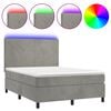 vidaXL &Kappa;&rho;&epsilon;&beta;ά&tau;&iota; Boxspring &mu;&epsilon; &Sigma;&tau;&rho;ώ&mu;&alpha; & LED &Alpha;&nu;.&Gamma;&kappa;&rho;&iota; 140x200 &epsilon;&kappa;. &Beta;&epsilon;&lambda;&omicron;ύ&delta;&iota;&nu;&omicron;