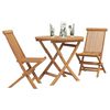 vidaXL Σέτ φαγητού για κήπο 3 pcs Καφέ Μασίφ ξύλο teak