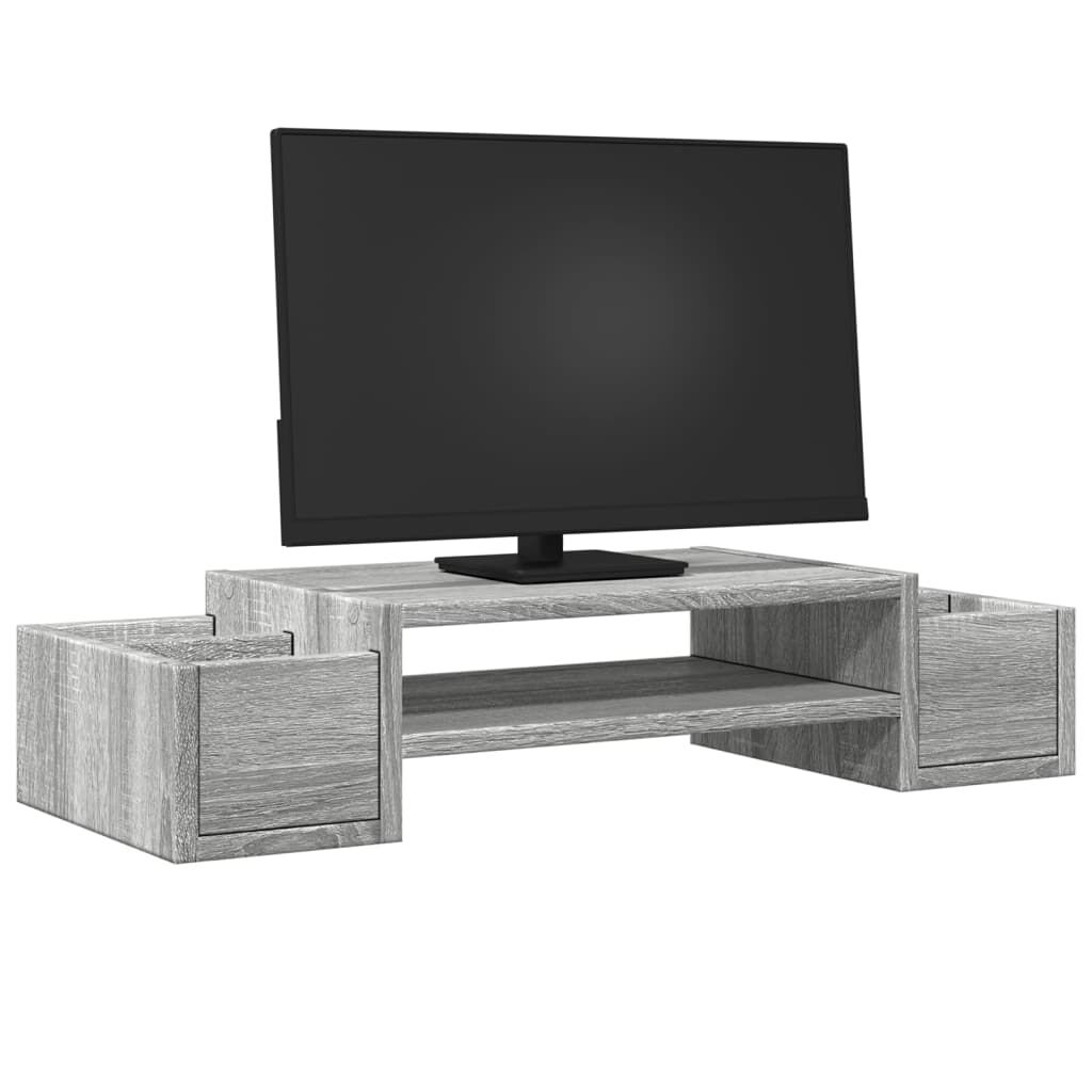 vidaXL Βάση Οθόνης με Αποθ. Γκρι Sonoma 70x27x15 εκ. Επεξεργ. Ξύλο
