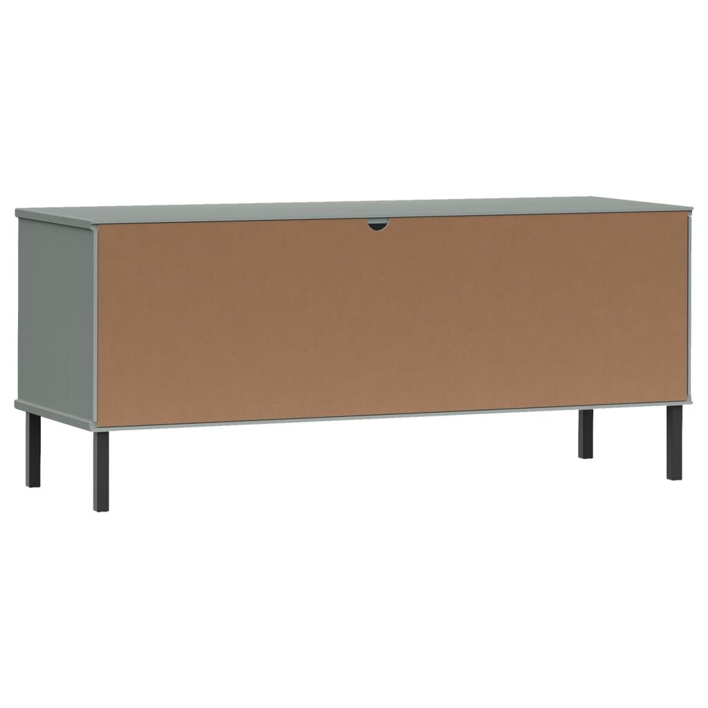 vidaXL Παπουτσοθήκη OSLO Γκρι 106x35x45 εκ. Μασίφ Ξύλο με Μετ. Πόδια
