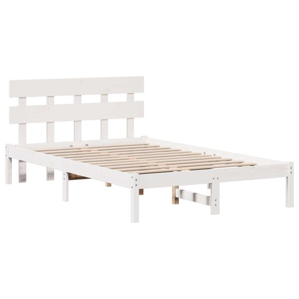 vidaXL Σκελετός Κρεβατιού Λευκό 120 x 190 cm Μασίφ ξύλο πεύκου