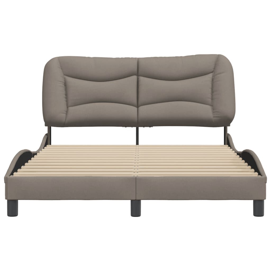 vidaXL Σκελετός Κρεβατιού Χωρίς Στρώμα Taupe 140x200 εκ. Υφασμάτινο