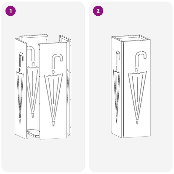 vidaXL Σχέδιο & βάση αποθήκευσης Ανθρακί 15.5 x 15.5 x 49 εκ Ατσάλι