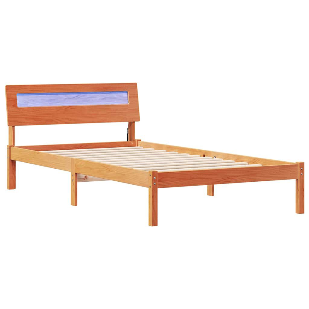 vidaXL Σκελετός Κρεβατιού Καφέ κεριού 75 x 190 cm Μασίφ ξύλο πεύκου