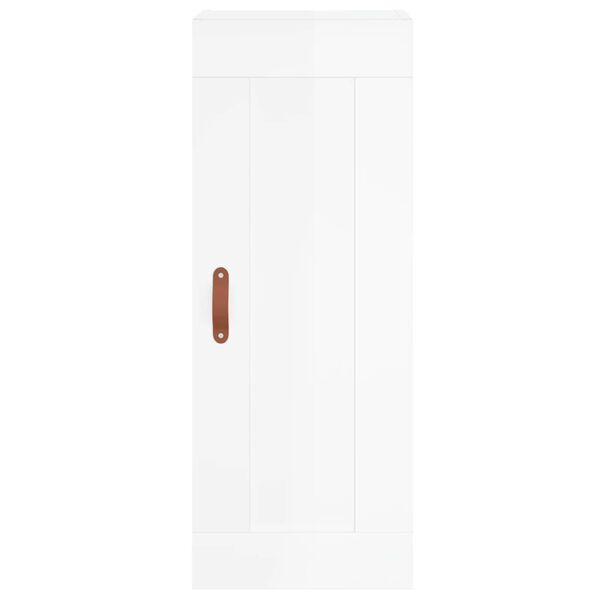 vidaXL Ντουλάπι Γυαλ. Λευκό 34,5 x 34 x 180 εκ. από Επεξεργασμένο Ξύλο