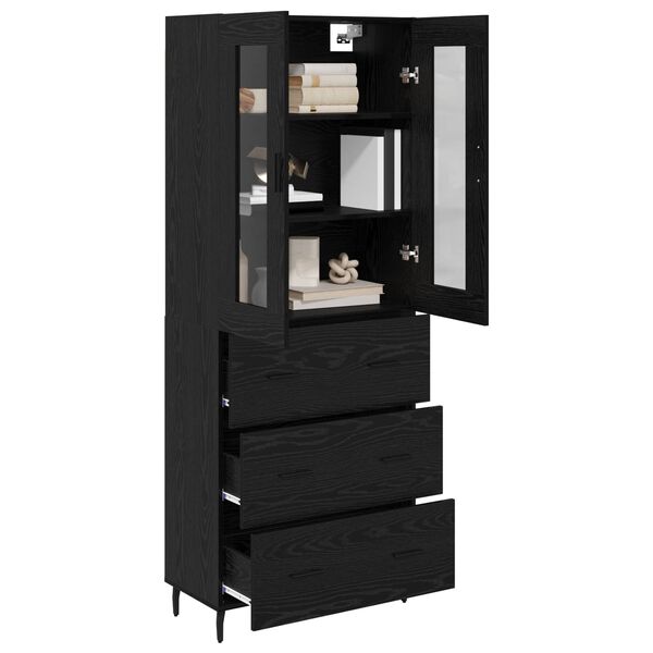 vidaXL Highboard &mu;&epsilon; &sigma;&upsilon;&rho;&tau;ά&rho;&iota; 2 pcs &Mu;&alpha;ύ&rho;&eta; &Omicron;&xi;&upsilon;ά &Sigma;ύ&nu;&theta;&epsilon;&tau;&omicron; &Xi;ύ&lambda;&omicron; &kappa;&alpha;&iota; &Gamma;&upsilon;&alpha;&lambda;ί