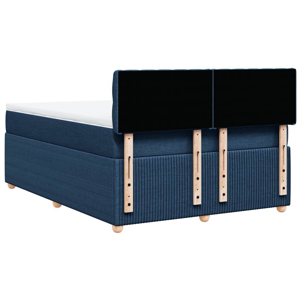 vidaXL Κρεβάτι Boxspring με Στρώμα Μπλε 140x200 εκ. Υφασμάτινο