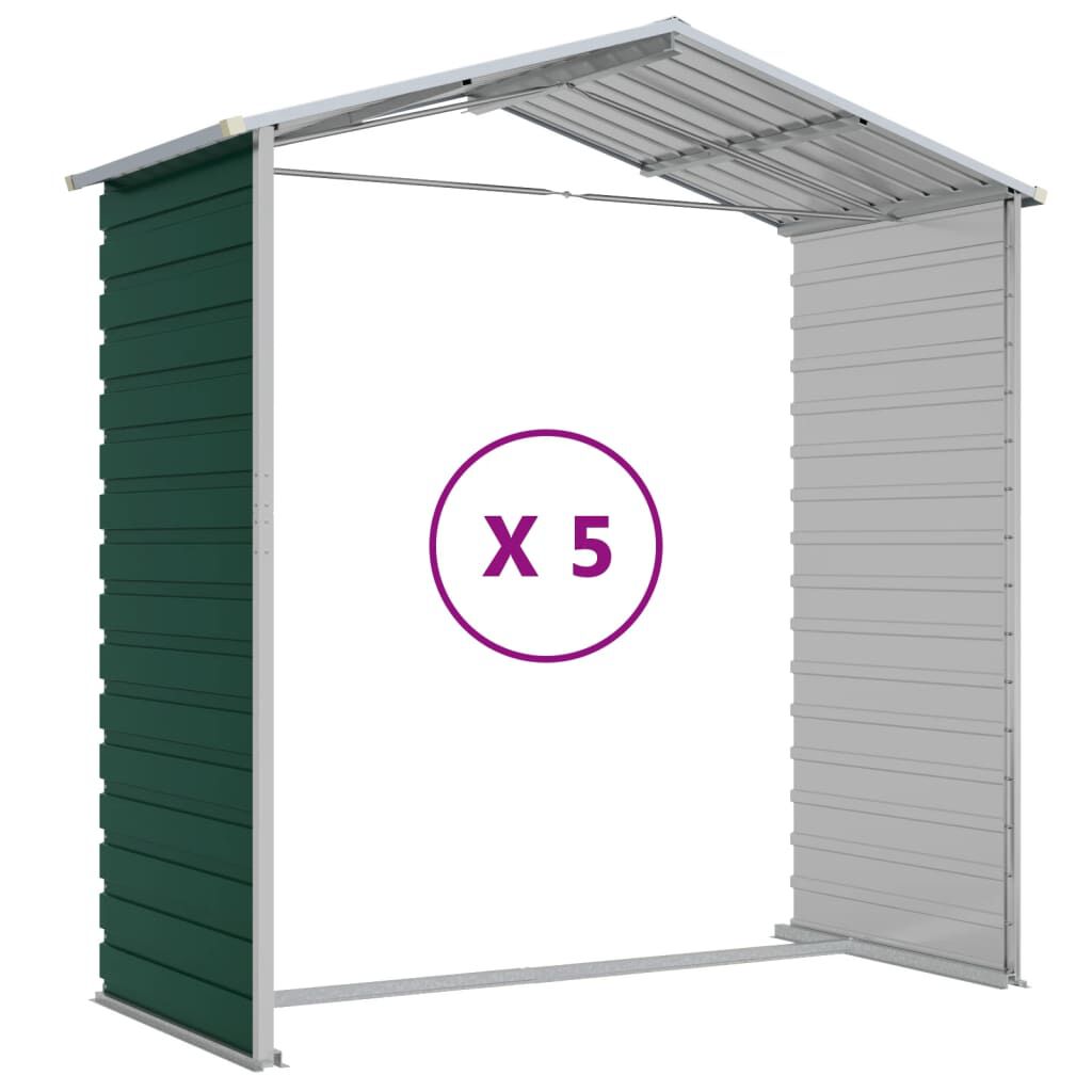 vidaXL Αποθήκη Κήπου Πράσινη 191 x 470 x 198 εκ. Γαλβανισμένο Ατσάλι