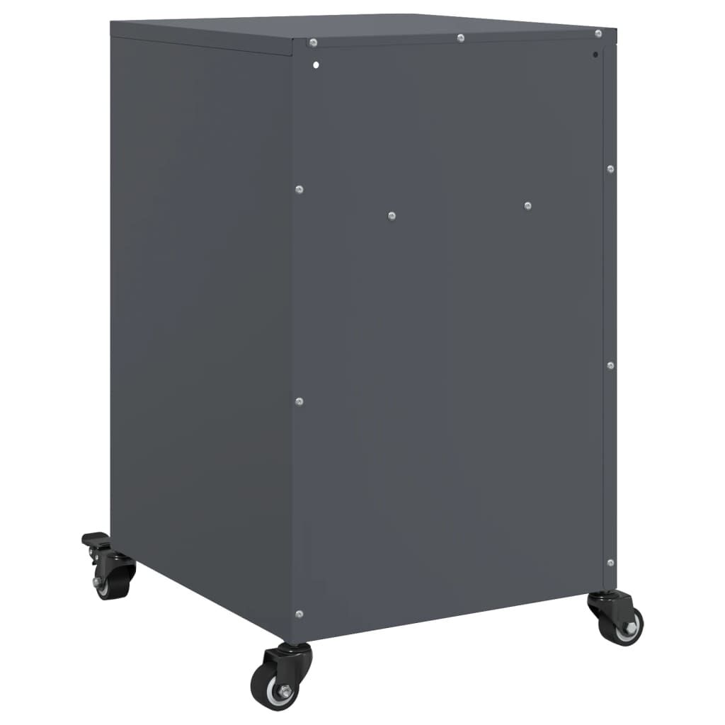 vidaXL Κομοδίνο Ανθρακί 36x39x59 εκ. από Χάλυβα