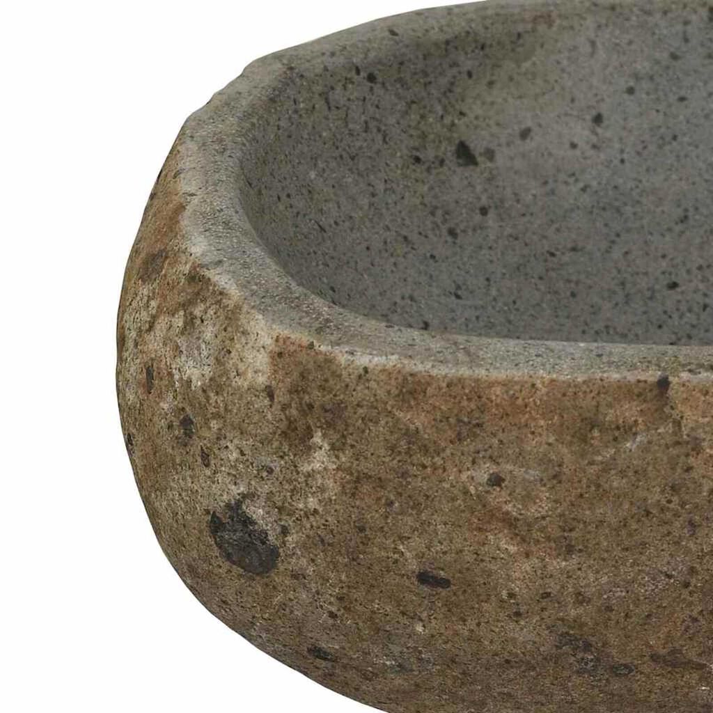 vidaXL Λεκάνη Ανοιχτό γκρι (30-37) x (25-30) x 12 εκ. Πέτρα Ποταμού