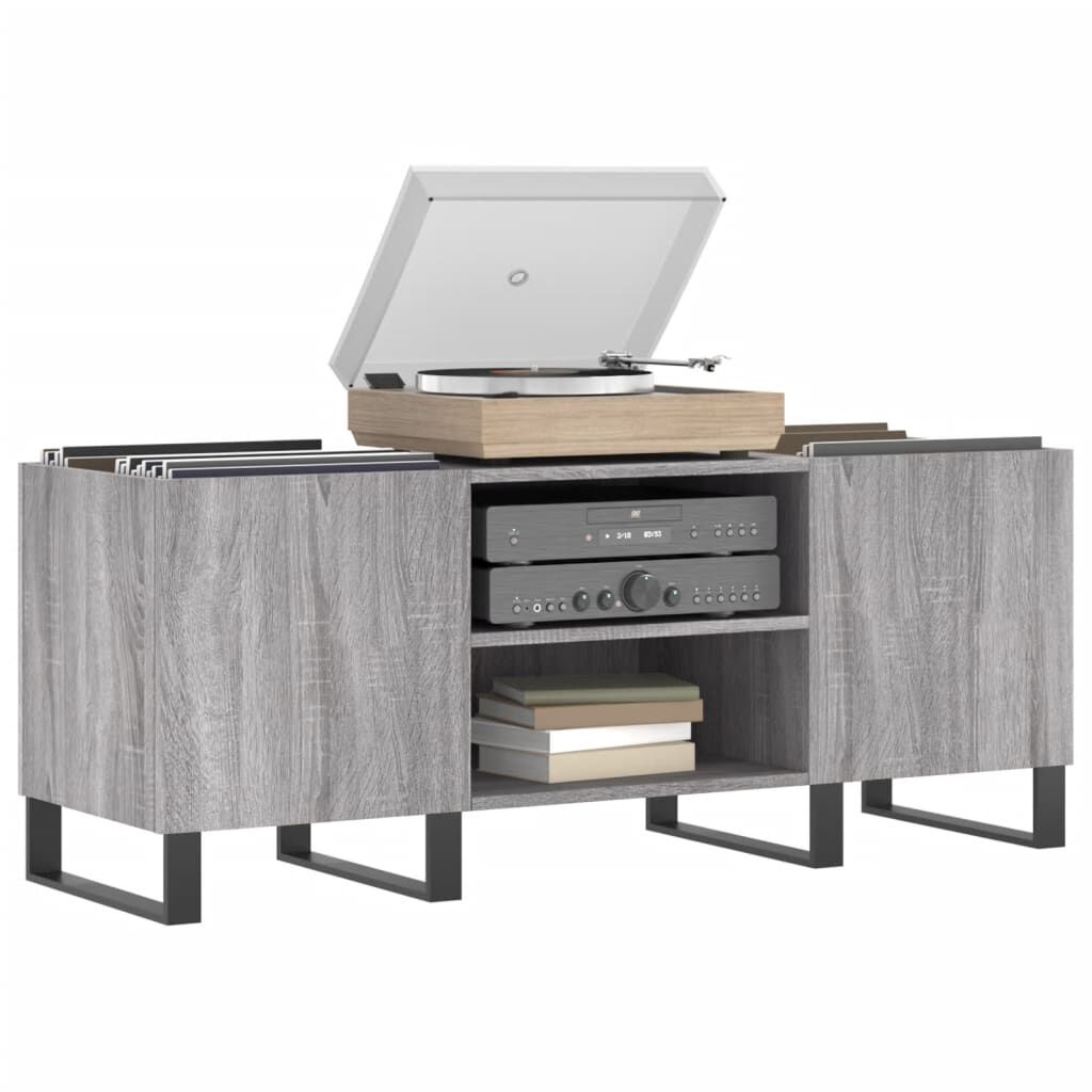 vidaXL Δισκοθήκη Γκρι Sonoma 121 x 38 x 48 εκ. από Επεξεργασμένο Ξύλο