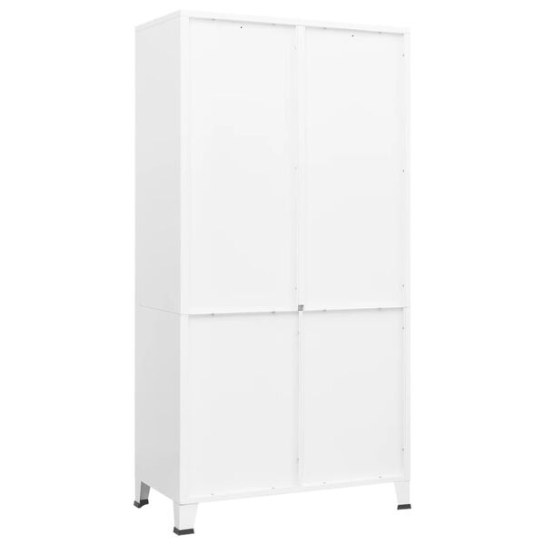 vidaXL Ντουλάπα Βιομηχανική Λευκή 90 x 50 x 180 εκ. Μεταλλική