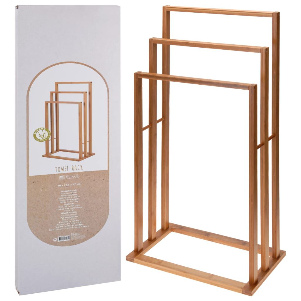 Bathroom Solutions Κρεμάστρα για Πετσέτες με 3 Mπάρες από Μπαμπού