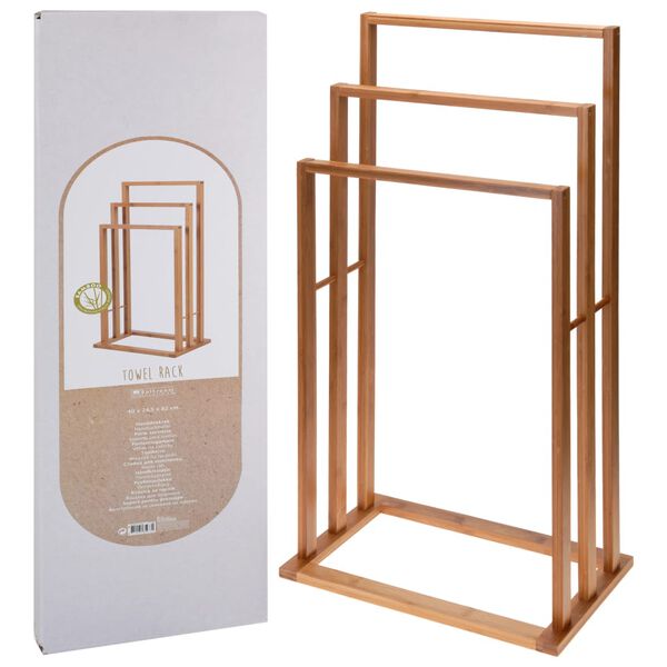 Bathroom Solutions Κρεμάστρα για Πετσέτες με 3 Mπάρες από Μπαμπού