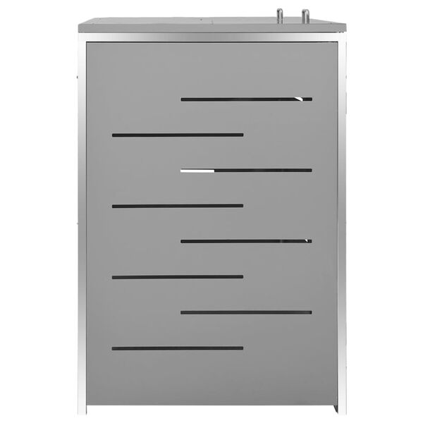 vidaXL Πλαίσιο Κάδων Απορρ. Διπλό με Ρόδες 138x77,5x112,5 εκ Αν. Ατσα.