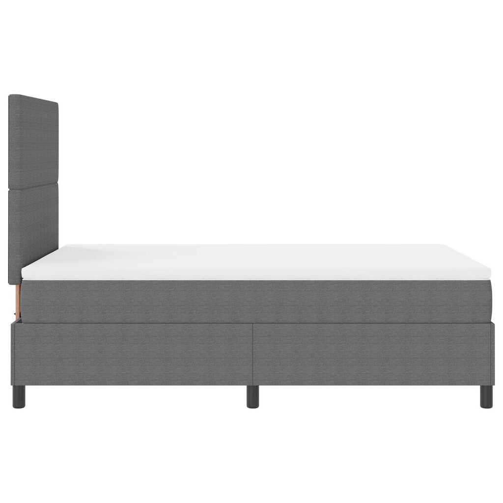 vidaXL Κρεβάτι Box Spring με Στρώμα & LED Ανοιχτό Γκρι 120x200 εκ Ραβδωτού ύφασματος