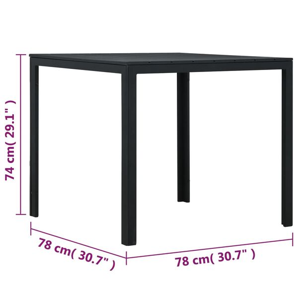 vidaXL Τραπεζάκι Σαλονιού Μαύρο με Όψη Ξύλου 78 x 78 x 74 από HDPE