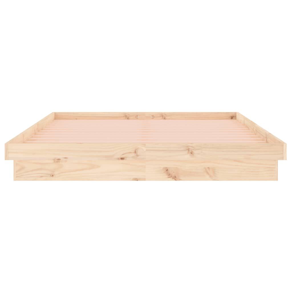 vidaXL Πλαίσιο Κρεβατιού με LED 160 x 200 εκ. από Μασίφ Ξύλο