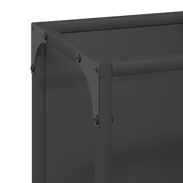 vidaXL Ράφι για καυσόξυλα Μαύρο 25x25x60 cm Ατσάλι ψυχρής έλασης
