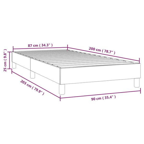 vidaXL Σκελετός Κρεβατιού Χωρίς Στρώμα Taupe 90x200 εκ. Υφασμάτινο