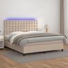 vidaXL &Kappa;&rho;&epsilon;&beta;ά&tau;&iota; Boxspring &Sigma;&tau;&rho;ώ&mu;&alpha;&LED &Kappa;&alpha;&pi;&omicron;&upsilon;&tau;&sigma;ί&nu;&omicron; 160x200 &epsilon;&kappa;. &Sigma;&upsilon;&nu;&theta;. &Delta;έ&rho;&mu;&alpha;