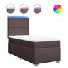 vidaXL Κρεβάτι Boxspring με Στρώμα Σκούρο Καφέ 80x200 εκ. Υφασμάτινο