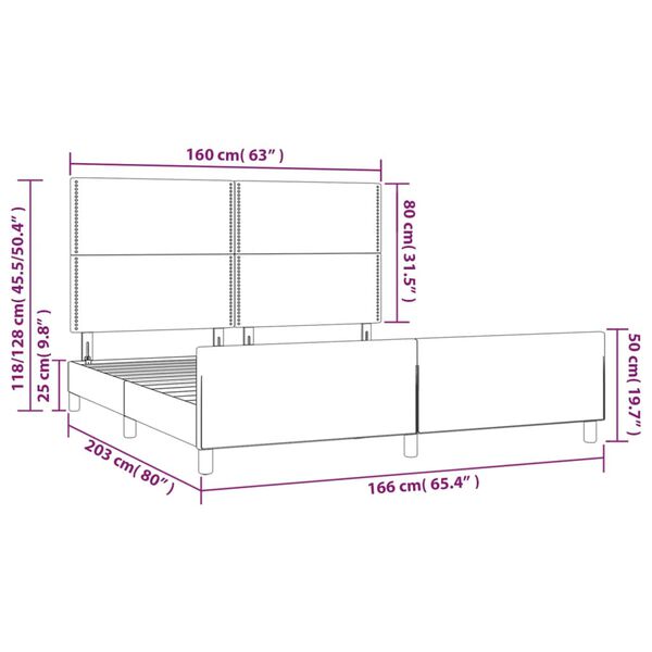 vidaXL Πλαίσιο Κρεβατιού με Κεφαλάρι Ροζ 160x200 εκ. Βελούδινο