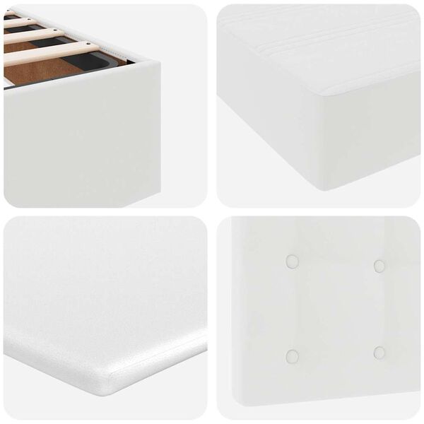 vidaXL Οθωμανικό κρεβάτι με στρώμα Λευκό 100x200cm Faux Leather