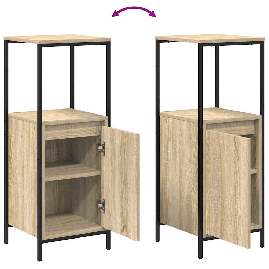 vidaXL Ντουλάπι μπάνιου με ράφια Sonoma δρυς 36x35x95 εκ.