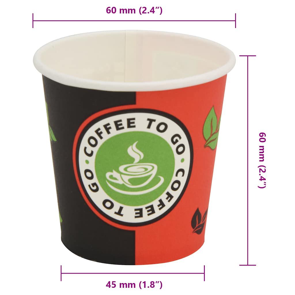 vidaXL Ποτήρια Καφέ μιας Χρήσης 1000 τεμ. 120 ml (4 oz) Χάρτινα