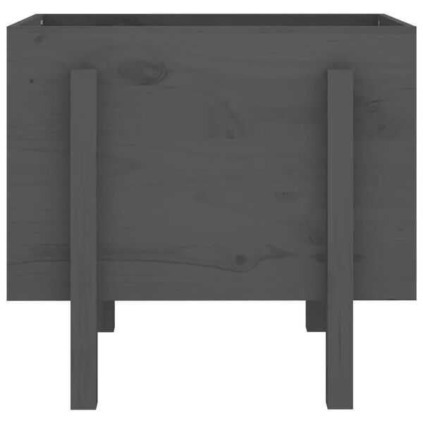 vidaXL Ζαρντινιέρα Γκρι 62x50x57 εκ. από Μασίφ Ξύλο Πεύκου