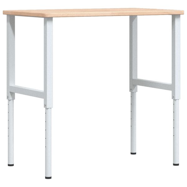 vidaXL Πάγκος Εργασίας Ορθογώνιος 100x60x(71,5-98) εκ Μασίφ Ξύλο Δρυός