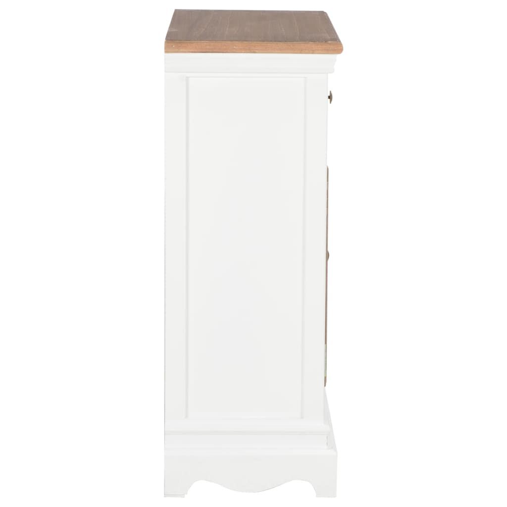 vidaXL Μπουφές Ψηλός Λευκός 60 x 30 x 80 εκ. από Μασίφ Ξύλο