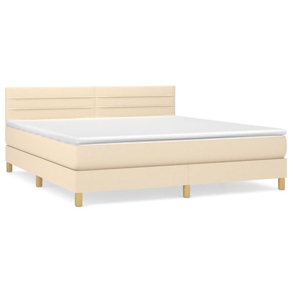 vidaXL &Kappa;&rho;&epsilon;&beta;ά&tau;&iota; Boxspring &mu;&epsilon; &Sigma;&tau;&rho;ώ&mu;&alpha; &Kappa;&rho;&epsilon;&mu; 180x200 &epsilon;&kappa;. &Upsilon;&phi;&alpha;&sigma;&mu;ά&tau;&iota;&nu;&omicron;