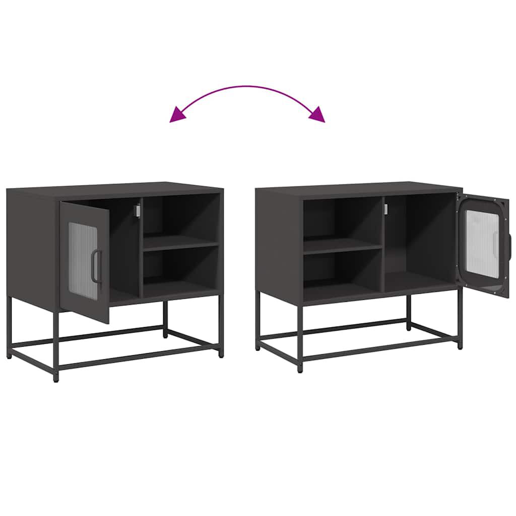 vidaXL Έπιπλο Τηλεόρασης Μαύρο 68,5x39x60,5 εκ. Ατσάλινο