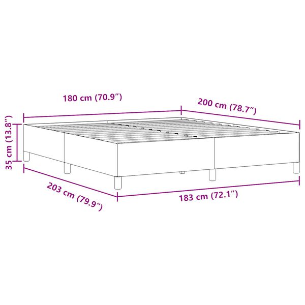 vidaXL Κρεβάτι Φωτεινό Γκρι 180x200 εκ. Από Υφασμάτινο Κονδύλι