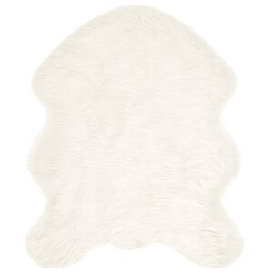 vidaXL Ψεύτικο Δέρμα Προβάτου Χαλί Λευκό 50 x 80 cm Πολυεστέρας