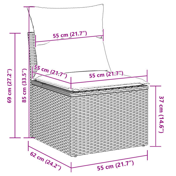 vidaXL Σετ Καναπέ Κήπου 8 pcs μπεζ και κρεμ 287 x 122 x 85 εκ