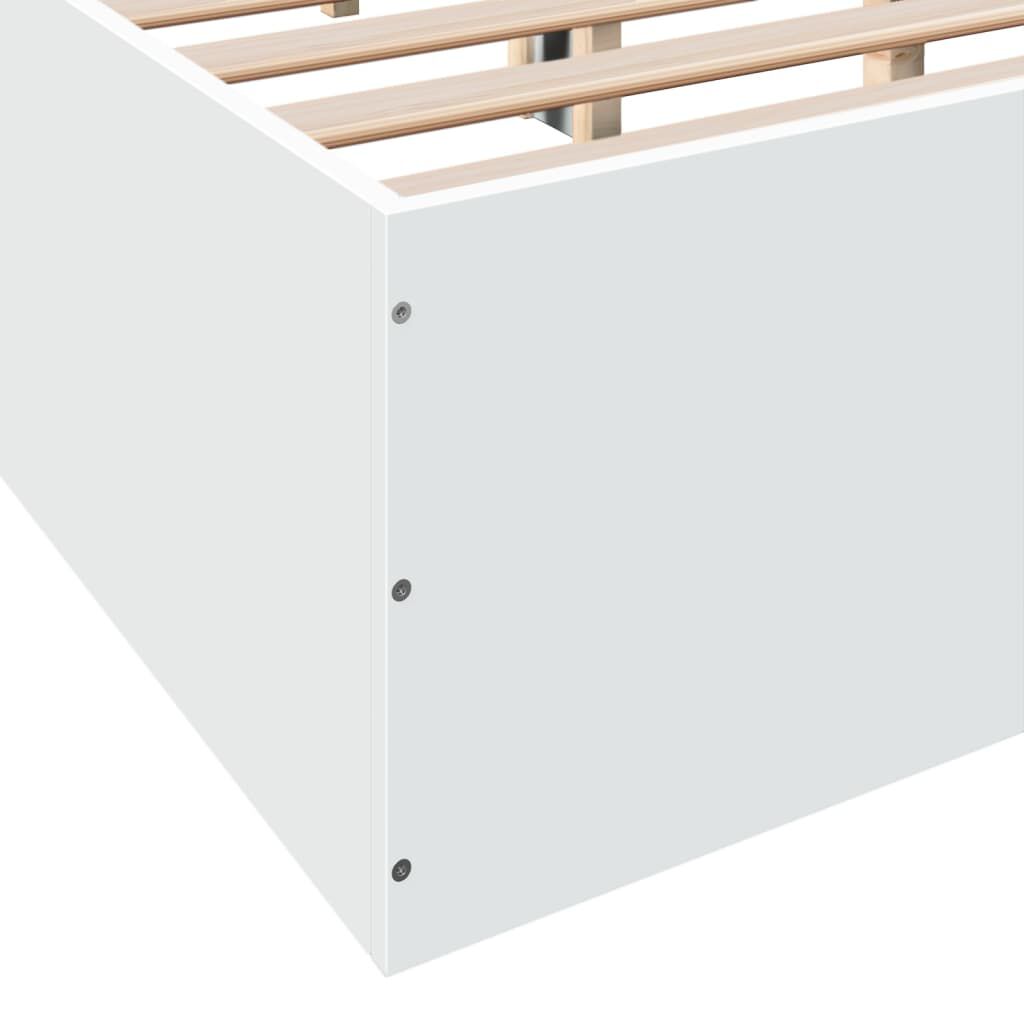 vidaXL Πλαίσιο Κρεβατιού Λευκό 160x200 εκ. Επεξεργασμένο Ξύλο