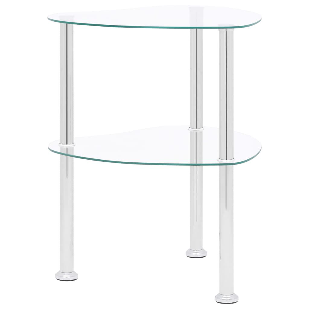 vidaXL Τραπεζάκι Σαλονιού 2 Επιπέδων Διαφανές 38x38x50 εκ. Ψημ. Γυαλί