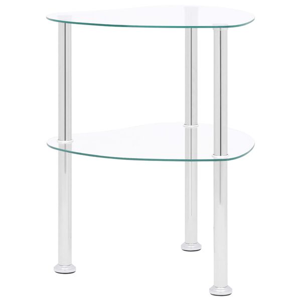 vidaXL Τραπεζάκι Σαλονιού 2 Επιπέδων Διαφανές 38x38x50 εκ. Ψημ. Γυαλί