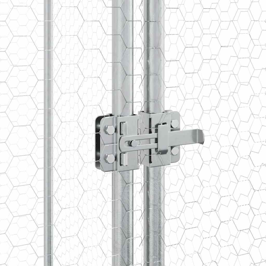 vidaXL Κοτέτσι - Κλουβί Ασημί 100x100x190 εκ. από Γαλβανισμένο Χάλυβα