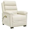 vidaXL Πολυθρόνα Μασάζ με Ανύψωση Κρεμ Βελούδινη