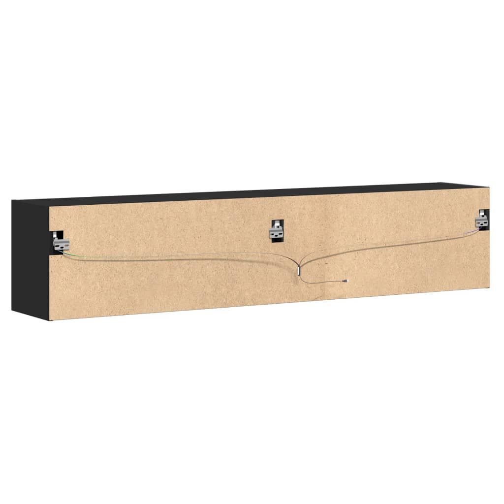 vidaXL Έπιπλο Τοίχου Τηλεόρασης με LED Μαύρο 180x31x38 εκ.