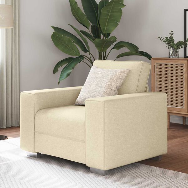 vidaXL Καναπές με μαξιλάρι Κρεμ 100 x 77 x 82 εκ ύφασμα